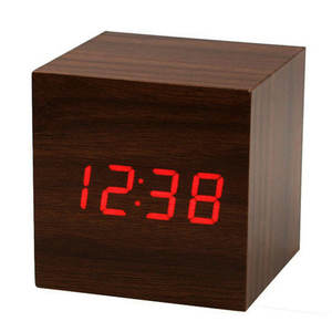 Reloj Despertador LED de Madera, Reloj de Mesa con Control por Voz, Despertador Digital de Madera, Relojes Electrónicos de Escritorio con Alimentación USB - Product Image 6