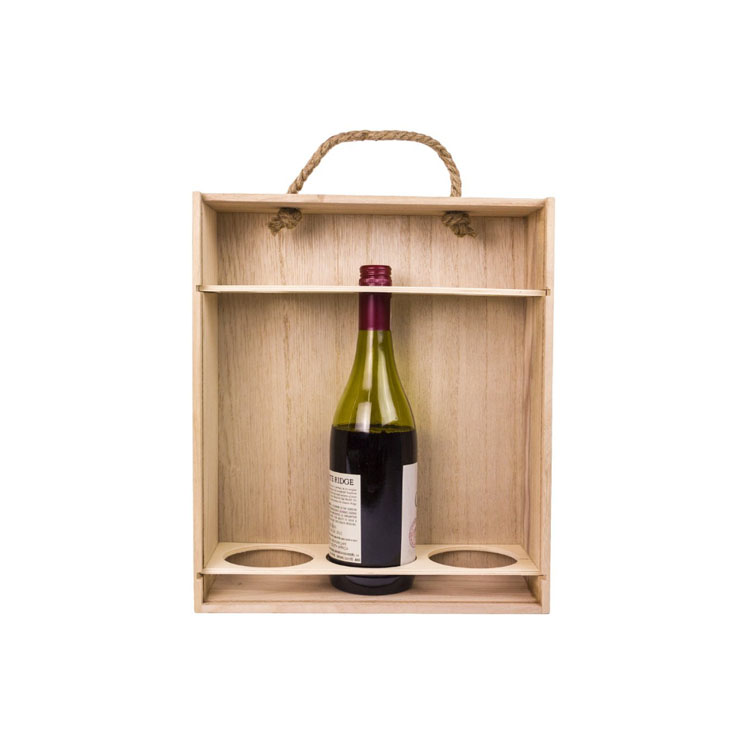 Wooden Vintage Red Wine Champagne Bottle Holder Box One Bottle Wine Bottle Gift Box Carrying Case Wine Accessory For Wedding Birthday Gift - View #2