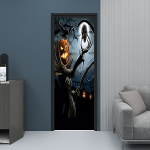 Autocollant de porte d'entrée 3D, 1 pièce, décor pour <span class=keywords><strong>Halloween</strong></span>, effrayant, gribouillage, fantôme - Product Image 2