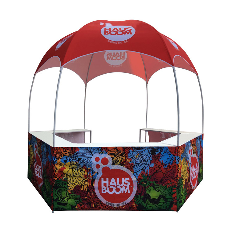 Сделанная на заказ купольная палатка 10*10 с шестигранным отсеком для рекламы