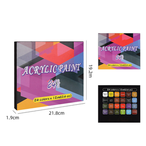 Juego <span class=keywords><strong>de</strong></span> 24 Pinturas Acrílicas con Paleta y Pincel, Pigmento <span class=keywords><strong>de</strong></span> Color Acrílico para Estudio <span class=keywords><strong>de</strong></span> Arte y Pintura Artística - Product Image 4