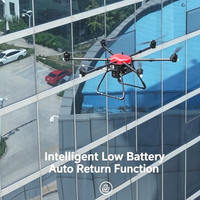 Drone de nettoyage de façade murale, nettoyeur de vitres de façade, télécommande, évitement d'obstacles pour immeubles de bureaux et tours de haute hauteur