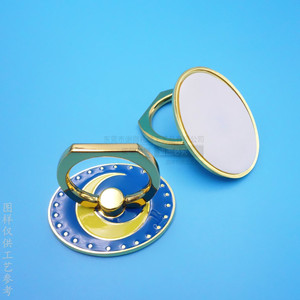 Custom Metal Ring Holder Zinc Alloy Gold Color Adhesive Back <b>Desktop</b> Phone <b>Stand</b> Support - Product Image 3