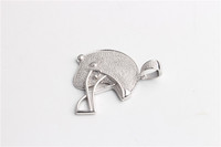 Pendentif unisexe en argent sterling 925, casque de football hip-hop, micro-insert personnalisé, moissanite taille poire pour bijoux certifiés