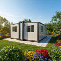 Bâtiment de bureau préfabriqué modulaire extensible à double aile en conteneur, maison mobile préfabriquée, café en conteneur