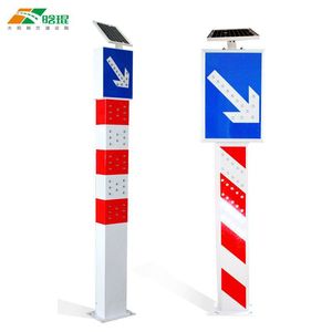 Poste de Advertencia Solar LED, Acero Q235, Lámina Reflectante, IP65, Montaje en Suelo, Señal de Seguridad Vial - Product Image 5