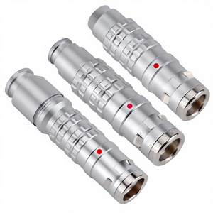 موصلات دائرية معدنية ذاتية القفل من سلسلة FGG 0K 1K 2K 3K بالجملة، 2/3/4/5/8/16 سن، من الفولاذ 304/305/306/307، موصلات دفع وسحب - Product Image 1