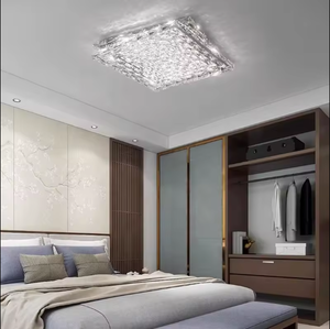 Nueva llegada lámpara de techo cuadrada LED moderna forma creativa colgante K9 lámparas de luz de decoración de techo de cristal transparente - Product Image 4