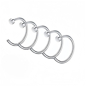 Ensemble de bagues de nez en acier inoxydable en forme de C, couleur or, argent, noir, arc-en-ciel, bijoux de piercing pour le nez - Product Image 4