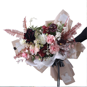 กระดาษห่อดอกไม้เคลือบกันน้ำ หนา ลายดอกไม้ สำหรับห่อของขวัญสไตล์เกาหลี ลายผีเสื้อ - Product Image 6