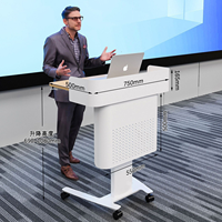 Nouvelle Arrivée - Table d'Ordinateur Portable Moderne en Métal à Hauteur Réglable Pneumatiquement - Bureau Assis-Debout à Levage par Gaz pour Usage Commercial, Domicile, Bureau, École, iPad