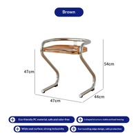 TONY BL-240 Banc de salle à manger sans accoudoirs en plastique crème coloré de style nordique moderne en forme de Z |   Petit café coréen style Instagram pour appartement