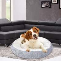 Fabricant en gros Logo personnalisé Produit rond en peluche pour animaux de compagnie Accessoires de lit pour chat et chien