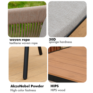 Set Meja dan Kursi Makan Luar Ruangan Anti Air dari Aluminium untuk Taman, Restoran, dan Patio - Product Image 5