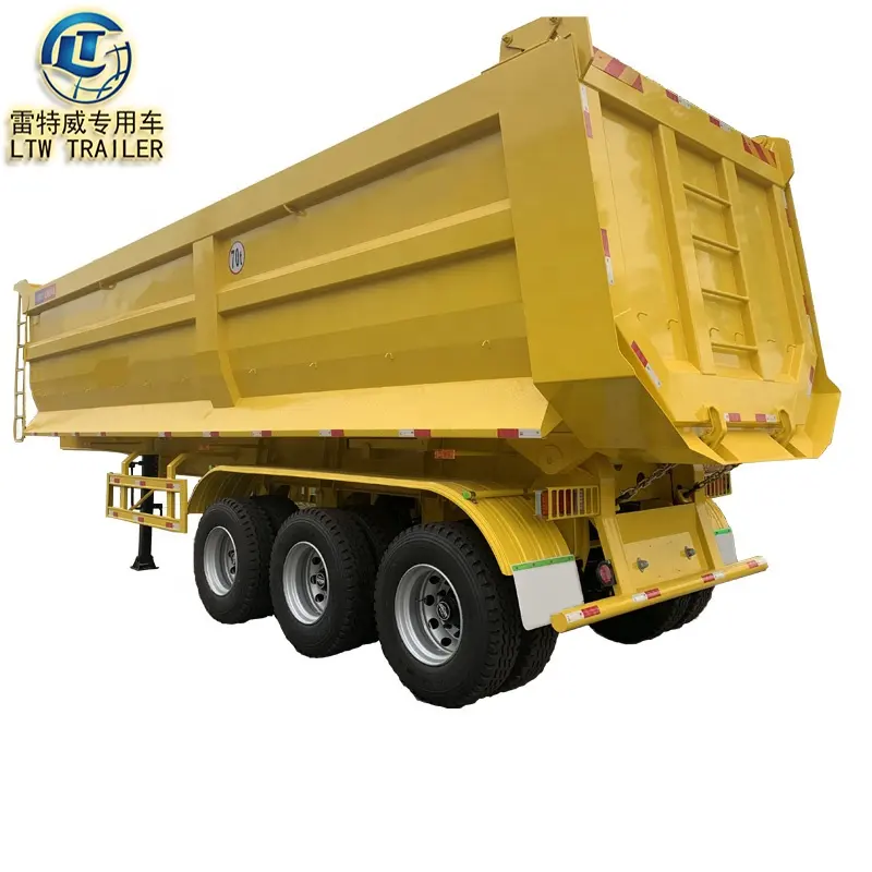 Personnalisé 3/4 Essieux Heavy Duty Sable transport Benne Remorque Cargo 60 Tonnes Dumper Demi Camion Benne Arrière Semi Remorque