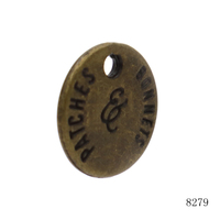 Breloques et accessoires vintage pour sacs, étiquettes rondes gravées avec logo en laiton vieilli pour porte-clés et décoration de sacs à main