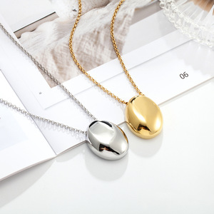 Factory Wholesale 14k Gold Plated Necklace Vintageshaped Necklace <b>Titanium</b> Steel High-grade Sweater <b>Chain</b> Hip Hop Wholesale - Product Image 3
