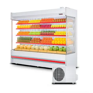 MUXUE CE Open Cooler Dairy Fruit Display Showcase Upright Open Chillers