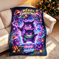Couverture de canapé personnalisée avec des personnages de dessins animés, des personnages d'anime, des Pokémon, couverture de canapé personnalisée de luxe, douce, pour la décoration de la maison, couverture de Noël