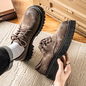 2026 New Men's Casual Leather Shoes Low Top Wear-resistant Leather Upper Four Seasons Work Shoes Thick Sole Shoes - Product Image 2