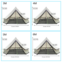 Quatre saisons fibre de verre 420D Oxford bois toile luxe grand 3M 4M 5M 6M luxe cloche glamping pyramide yourte tentes