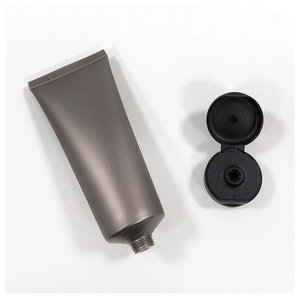 Plastic Squeeze Tube Matte Brown Gold 100ml PE Cosmetic Packaging <b>Flip</b> <b>Top</b> Custom Logo Hand Cream Lotion Facial Cleanser - Product Image 6
