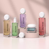 Ensemble d'emballages cosmétiques en verre de luxe Bouteille d'huile d'essence en verre ambré rose clair vide Pot de crème