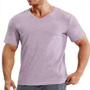 T-shirts de compression sportifs tricotés imprimés de haute qualité en gros, 95 % coton 5 % élasthanne, 200 g, vierges, respirants, à manches courtes pour la gym - Product Image 2