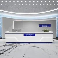 Bureau d'accueil moderne simple pour hôtels Consultations médicales Bureau de caissier laqué pour salon de beauté Écoles Hôpitaux Personnalisé