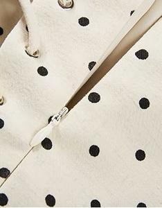 Phụ Nữ Của Thanh Lịch Linen Vuông Cổ Polka Dot Dây Kéo Ruffle Hem Ăn Mặc Mini Giản Dị Mùa Hè Buổi Tối Quần Áo Bán Buôn Nhà Cung Cấp - Product Image 3