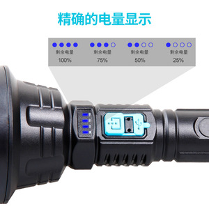 Flashlight Rechargeable USB Led Xpe Outdoor Strong Light With <b>Dimmer</b> And Battery Indicator - Product Image 2