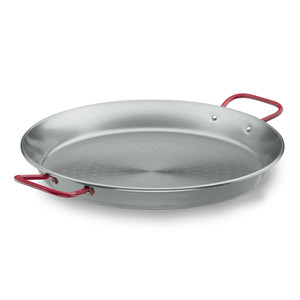 Padella per paella Steel Pro da 18 pollici con manici rossi per cucinare all'aperto - Product Image 1