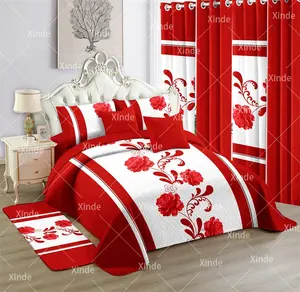 100% Baumwolle Quilt Bettwäsche-Set maßge schneiderte King/Queen-Size 12-teilige Tages decke Set Blumen Bettdecke Set mit Teppich für die ganze Saison