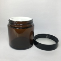 100g Braune Cremeglas-Dosen Bernsteinfarbene Kosmetikgläser mit Schwarzem Kunststoffdeckel für Parfüm-Aufbewahrung und Verpackung