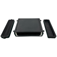 Boîtier d'aviation léger en plastique empilable OEM PE 2U pour rack, flight case pour stockage d'amplificateur de puissance avec poche en maille zippée