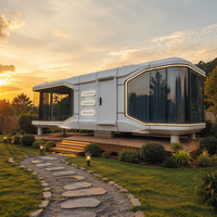 Capsule spatiale mobile, boutique, bureau, maison préfabriquée en panneaux d'aluminium, cabine en aluminium