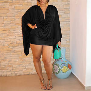 Abito Elegante con Scollo a V Profondo per Donna in Raso Classico a <span class=keywords><strong>Maniche</strong></span> <span class=keywords><strong>Lunghe</strong></span> Semplice Aderente e Slim - Product Image 3