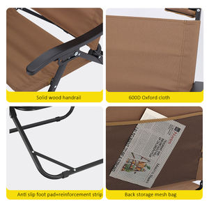 Chaise de camping pliable portable robuste en métal à dossier haut pour extérieur, idéale pour la plage et le jardin - Vente en gros pour fabricants - Product Image 4