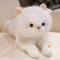 Chat en peluche doux et moelleux à poils longs, 100 % simulation réaliste avec son de miaulement, idéal pour un cadeau premium