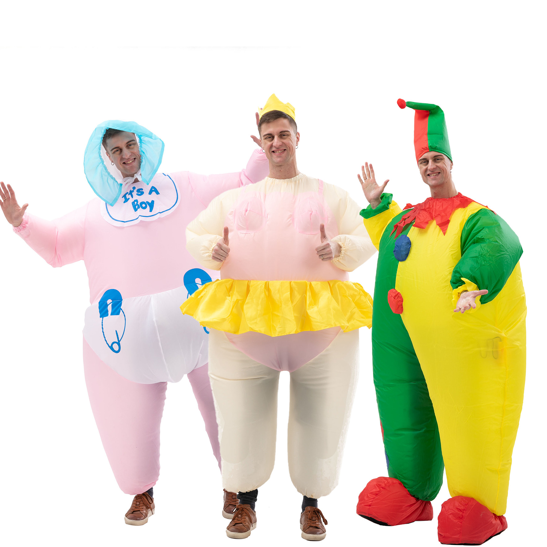 HUAYU In Stock Party Cosplay Blow Up Dress Inflatable Clown Baby Costume For Adult