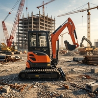 Mini-excavatrice compacte avec moteur Yanmar, chenilles hydrauliques, garantie 1 an, pour travaux municipaux, agricoles et de construction