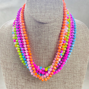 INS Style gros Beachy vacances lisse Rondelle coloré pierres précieuses perles colliers mode à la main première fête <span class=keywords><strong>des</strong></span> mères <span class=keywords><strong>bijoux</strong></span> - Product Image 2