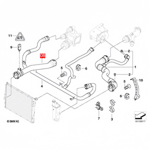 Tuyau de radiateur inférieur droit similaire, pièces automobiles 17127516416 17127507749, tuyaux de radiateur de remplacement pour BMW - Product Image 6