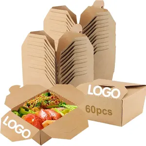 Wholesale Biodegradable Takeout Paper Food Packaging Kraft Container