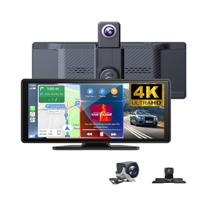 10.26 \ "4K 360 rotasyon kablosuz Carplay ekran 1080p GPS navigasyon Dash kamera ayna bağlantı ses kontrolü FM uydu radyo araba - Product Image 1
