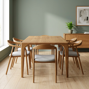 Table à manger en bois moderne, table rectangulaire de cuisine, meubles pour la maison et les restaurants - Product Image 1