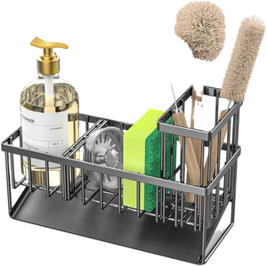 In acciaio inox lavello da cucina Caddy pieghevole in <span class=keywords><strong>metallo</strong></span> piatto organizzatore divisore sapone Dispenser stoccaggio per la pulizia del bagno/spezia - Product Image 1