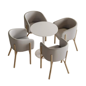 Ensemble table et chaises de réception de bureau rondes, modernes, compactes et luxueuses, de fabrication OEM, pour discussions professionnelles - Product Image 1