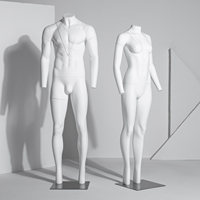 Mannequin de présentation sans tête en fibre de verre blanc mat 3D creux invisible détachable pour hommes et femmes