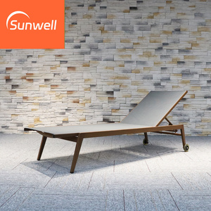Mobili da spiaggia in alluminio sedie a sdraio all'aperto lounge spiaggia set rete metallica chaise lounge per piscina - Product Image 2